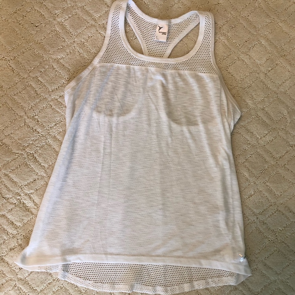 White workout tank